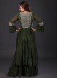 Designer Mehendi Green Color Sharara Suit