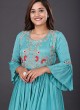 Sea Green Sharara Suit In Silk Fabric