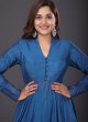 Rama Blue Anarkali Suit In Raw Silk Fabric