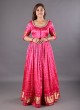 Crepe Silk Bandhani Printed Anarkali Suit