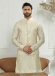 Multi Color Thread Work Nehru Jacket Set