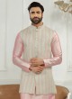 Multi Color Thread Work Nehru Jacket Set For Men