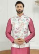 Printed Nehru Jacket In Off White Color