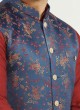 Wedding Wear Nehru Jacket In Blue Color