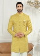 Wedding Wear Brocade Silk Indowestern For Mens