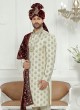 Zardosi Work Cream Sherwani For Dulha