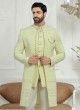 Silk Lucknowi Work Jacket Style Indowestern