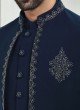 Stylish Navy Blue Indowestern For Wedding