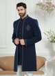 Stylish Navy Blue Indowestern For Wedding