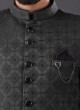 Thread Work Jodhpuri Suit In Grey Color
