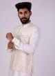 Cream Color Nehru Jacket Set