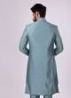 Art silk Indowestern In Sea Green Color