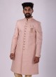 Art Silk Indowestern In Peach Color