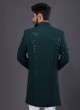 Green Color Indowestern In Cotton Silk