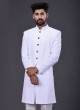 Sequins Work White Color Indowestern