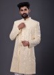 Cotton Silk Yellow Color Indowestern
