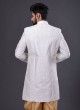 Thread Work Indowestern In White Color