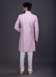 Pink Color Indowestern In Silk Fabric