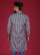 Cotton Silk Printed Kurta Pajama For Mens