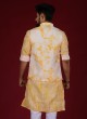 Festive Wear Nehru Jacket Set In Yellow Color