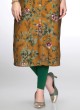 Mustard Yellow Straight Cut Kurti With Floral Prints