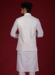 Wedding Wear Nehru Jacket Set In White Color