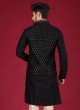 Sequins Work Black Color Nehru Jacket Set