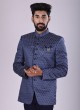 Imported Jodhpuri Suit In Blue Color