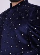 Sequins Work Jodhpuri Suit In Navy Blue