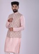 Thread Work Jodhpuri Suit In Peach Color