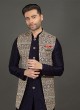 Festive Wear Indowestern In Navy Blue Color