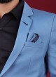 Imported Silk Blazer In Sky Blue Color