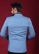 Imported Silk Blazer In Sky Blue Color