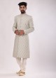 Attractive Silk Fabric Sherwani In Pista Color