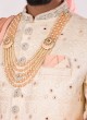 Art silk Groom Wear sherwani In Peach Color