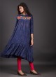 A-Line Cotton Kurti In Blue Color