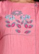 Patch Work Kurti In Onion Pink Color