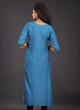 Patch Work Kurti In Teal Blue Color