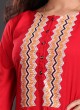 Rayon Kurti In Red Color