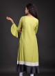 Cotton A-Line Kurti In Green Color