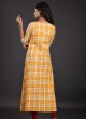 Fancy A-line Kurti In Yellow Color