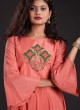 A-line Wedding Wear Kurti In Peach Color