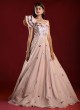 Fancy Sequins Work Gown In Cream Color