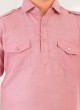 Boys Pathani Suit In Onion Pink Color
