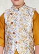 Printed Nehru Jacket Set For Kids