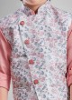 Festive Wear Nehru Jacket In Onion Pink