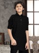 Sequins Work Black Color Pathani Suit