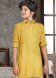 Boys Pathani Suit In Gold Color