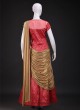 Designer Readymade Saree In Pink Color