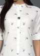 Fancy Flower Print Kurti In White Color